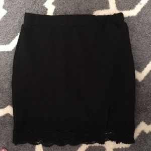 Black Maurice’s skirt with lace trim